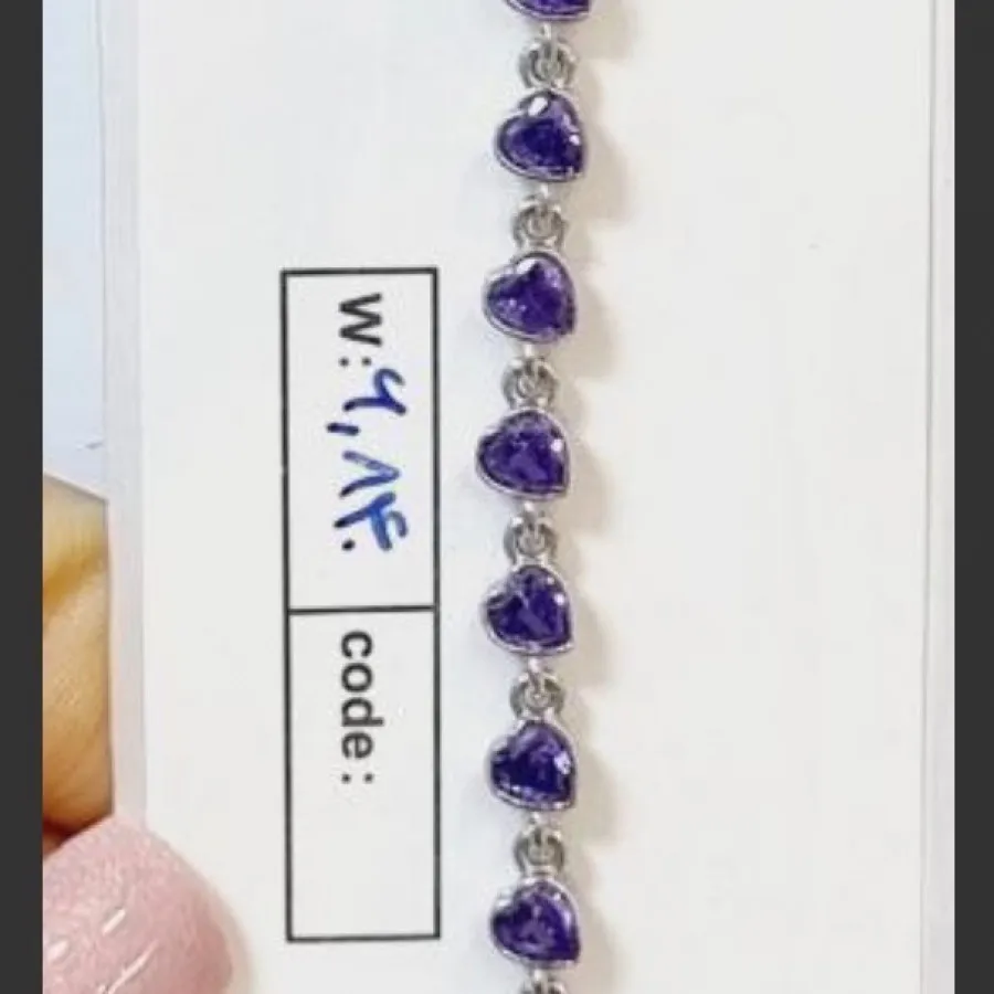 دستبند نقره قلبی یاسی