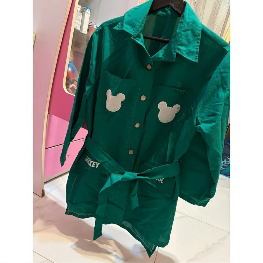 مانتو سبز میکی زنانه