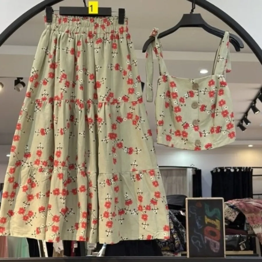 کراپ دامن لینن