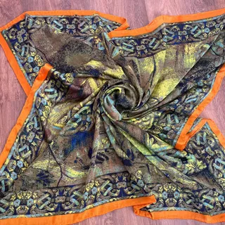 روسری ساتن دور دست دوز نو