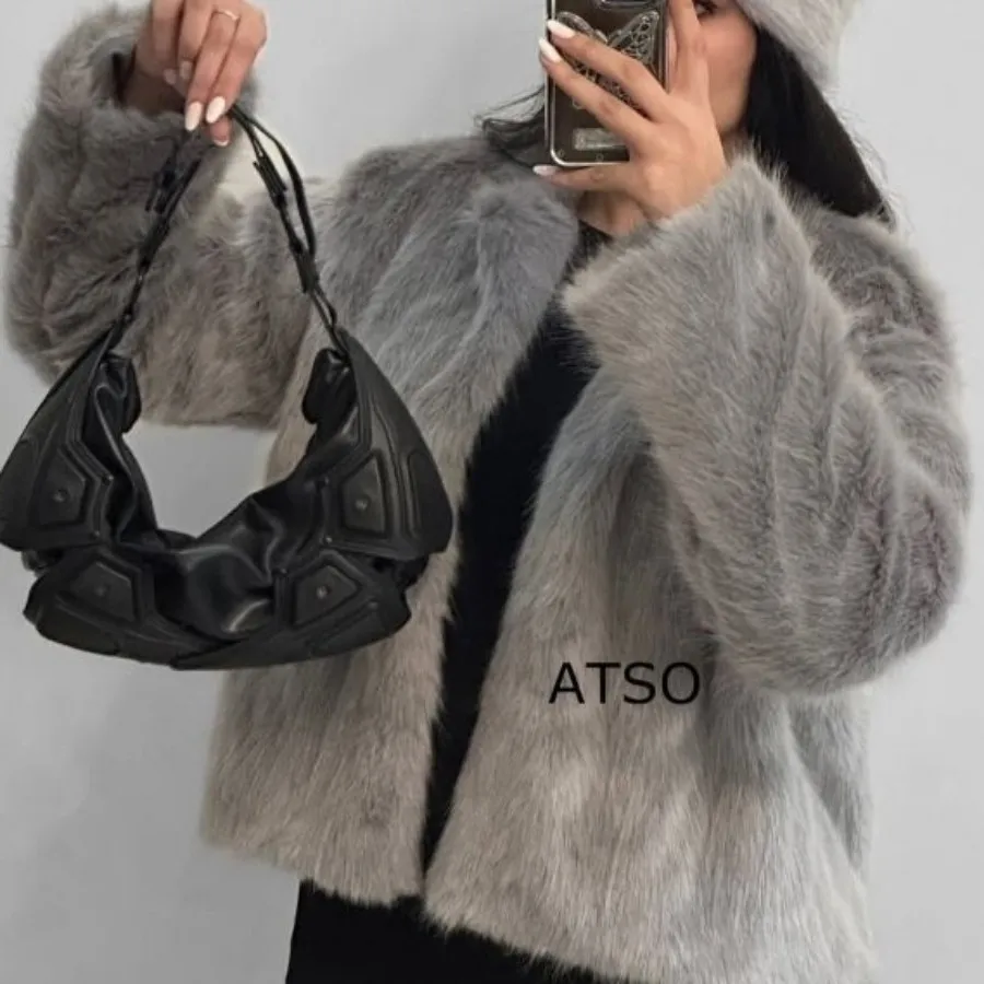 پالتو کت خز طوسی