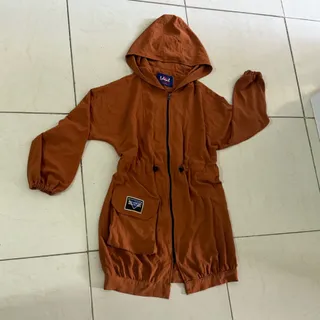 تونیک کلاه دار کمرگت آجری