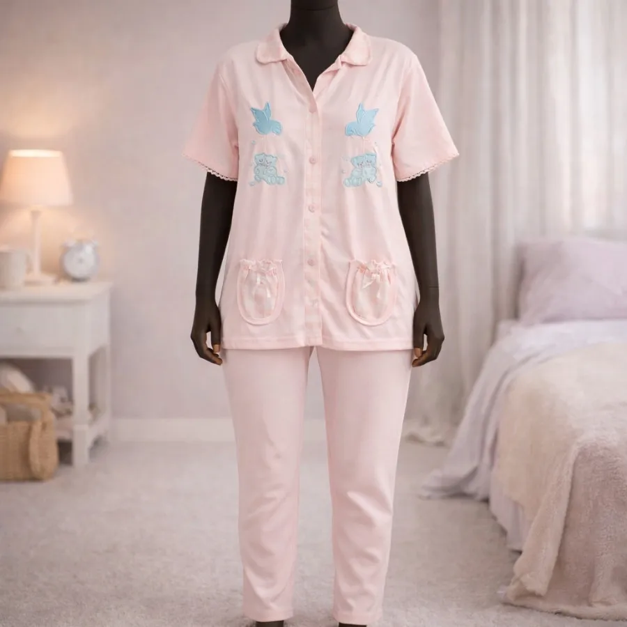 بلوز و شلوار خواب صورتی