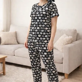 ست لباس راحتی نخی زنانه