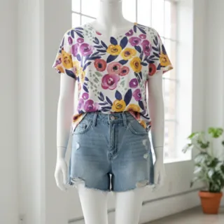 تیشرت گلدار