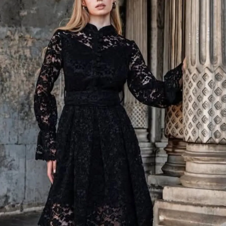 پیراهن گیپور مخملی