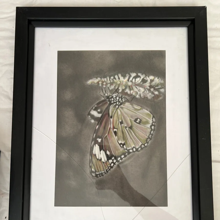 نقاشی مداد رنگی با قاب دپ