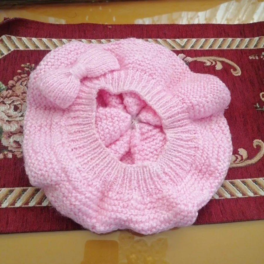 کلاه بافت فرانسوی صورتی