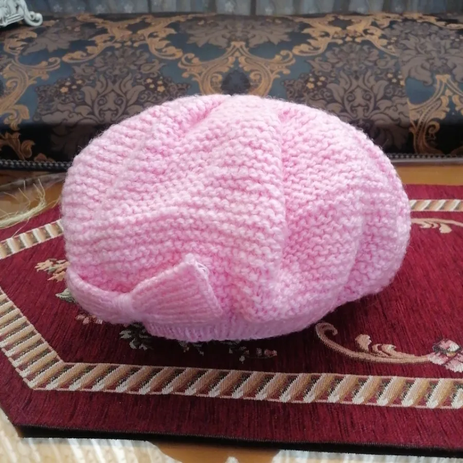 کلاه بافت فرانسوی صورتی