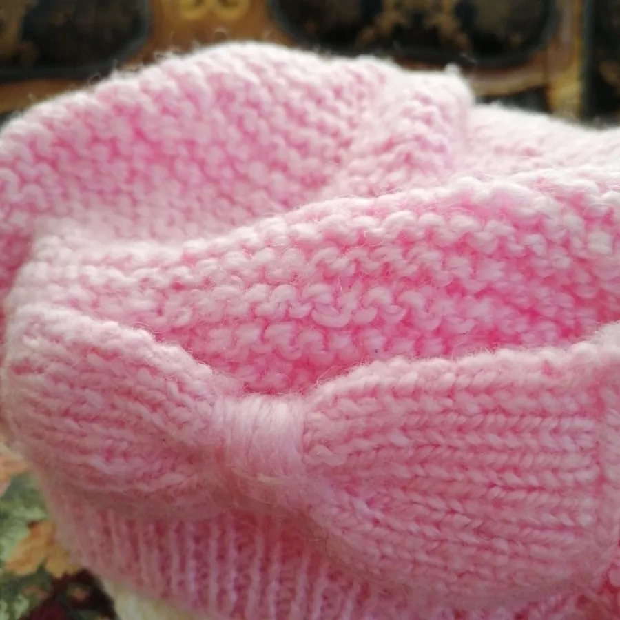 کلاه بافت فرانسوی صورتی