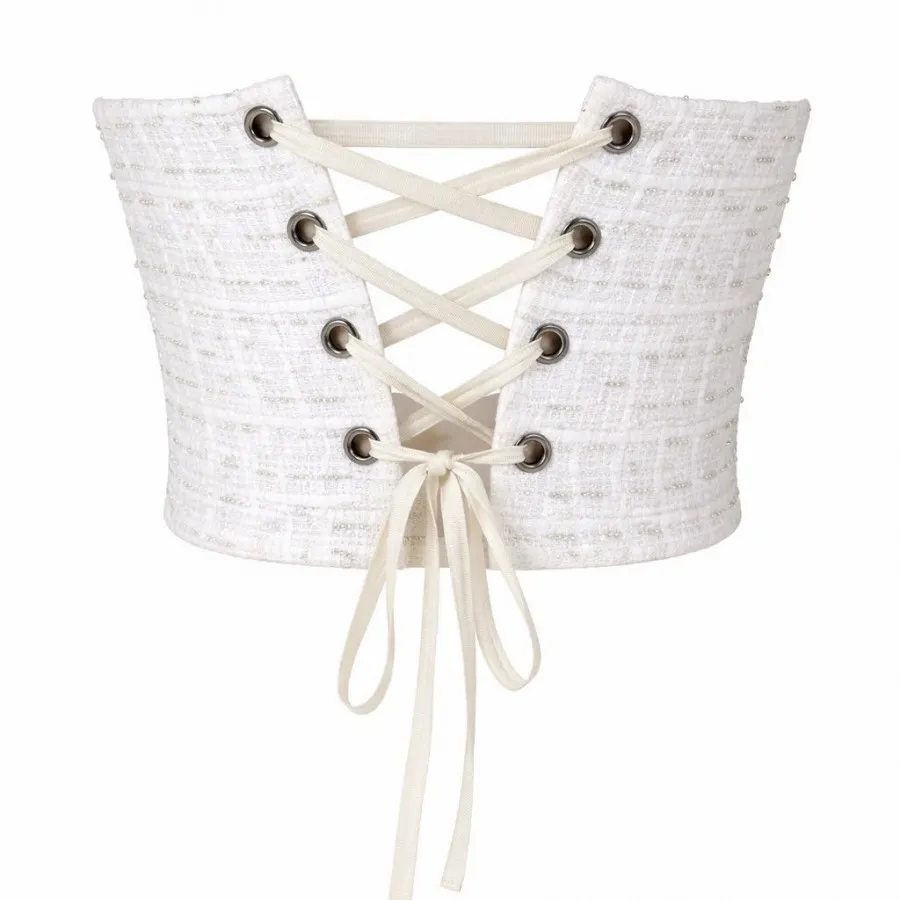 دکلته شنل مروارید دوزی