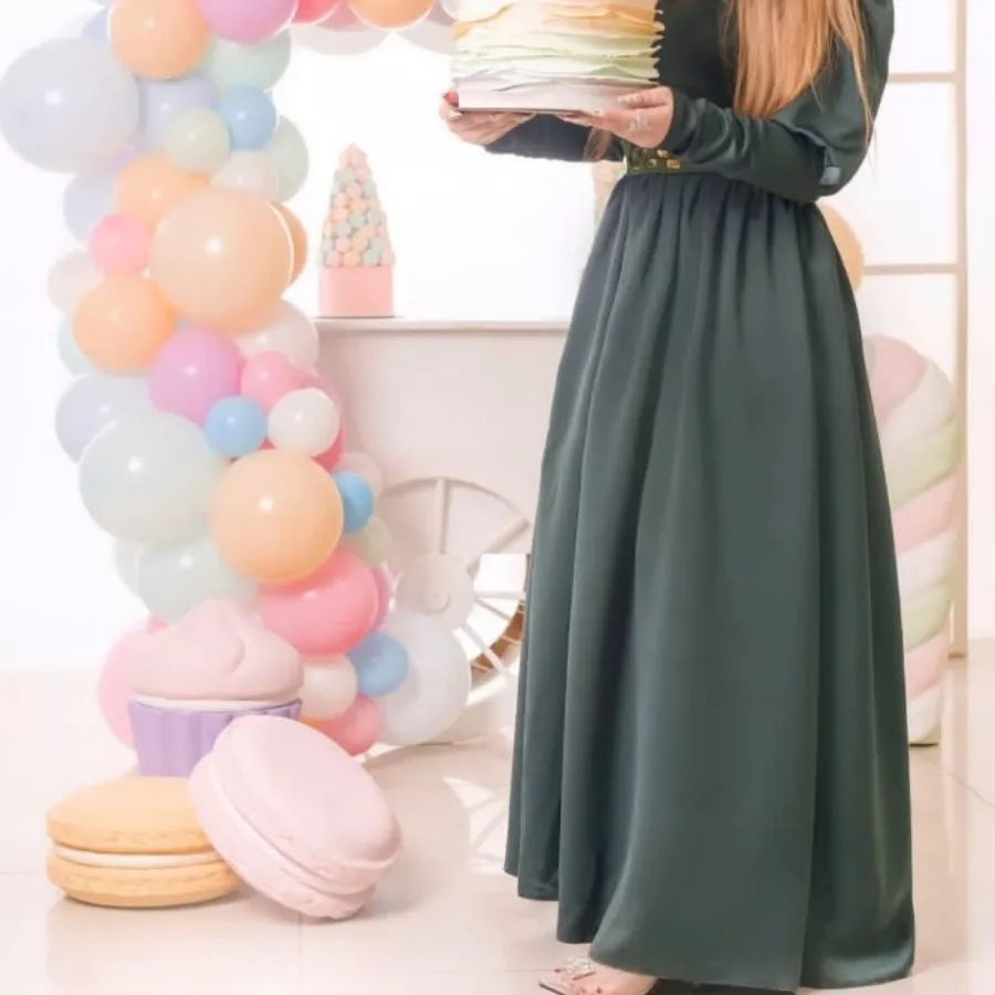 لباس مجلسی ساتن سبز