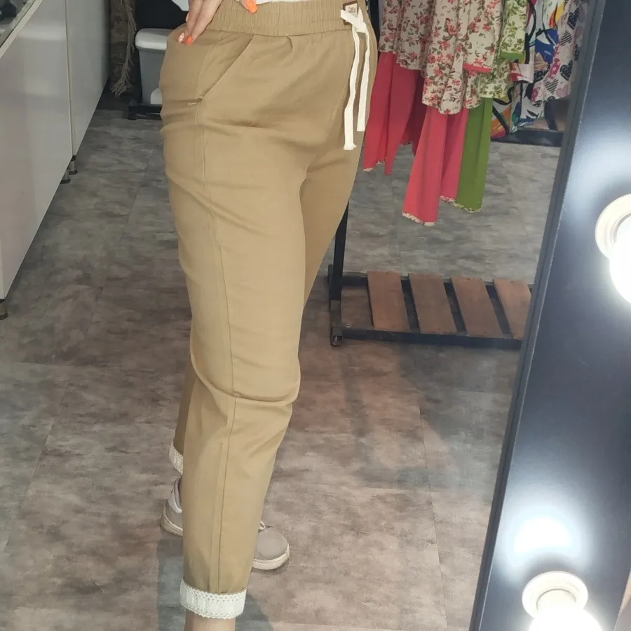 شلوار کتان مام دوحالته