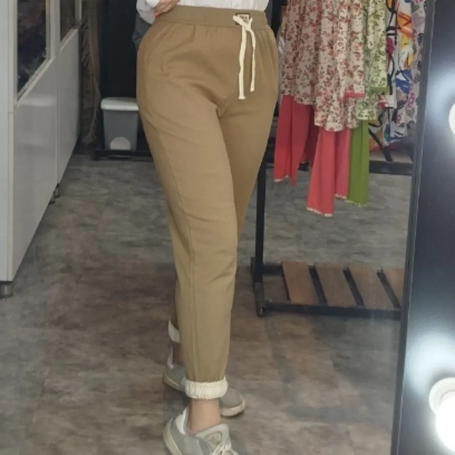 شلوار کتان مام دوحالته