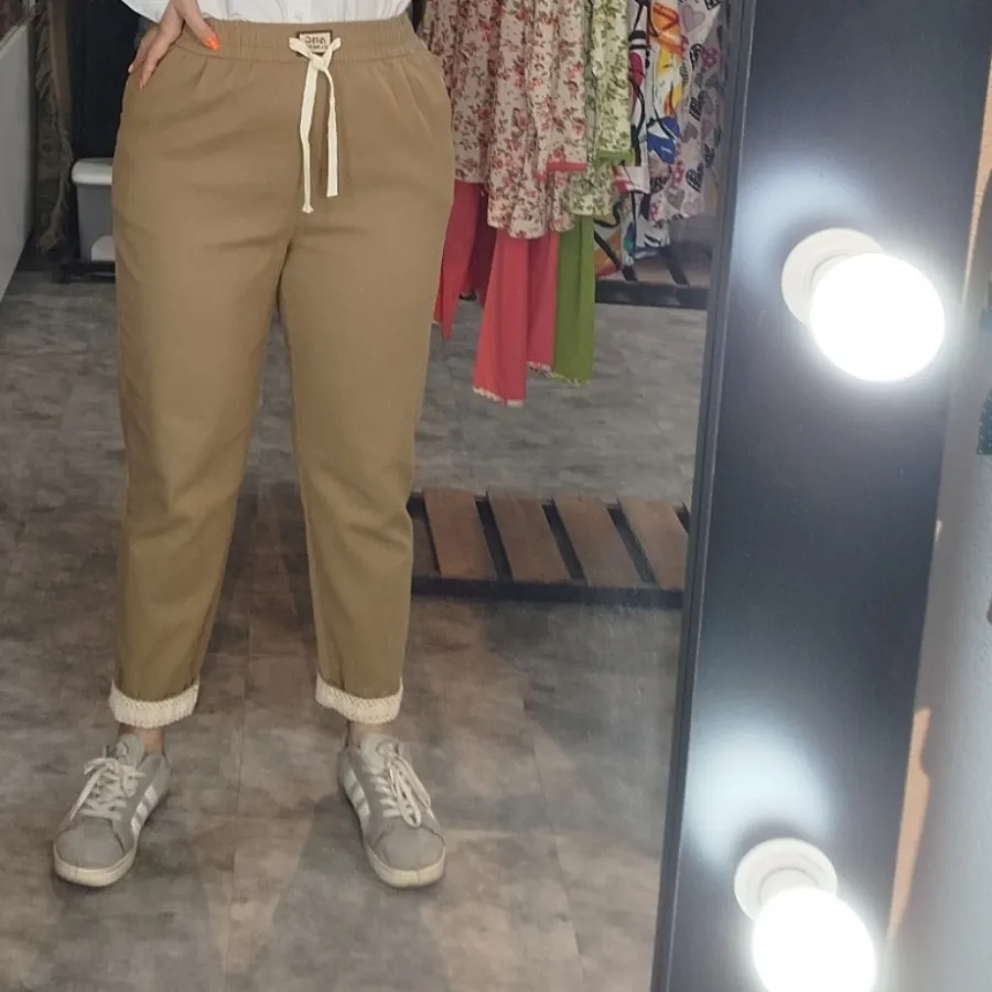 شلوار کتان مام دوحالته