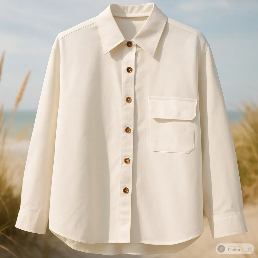 شومیز کتان پاییزه تک جیب