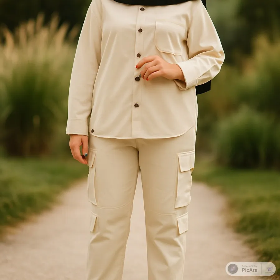 شومیز کتان پاییزه تک جیب