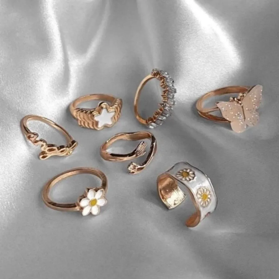 انگشتر بابونه ست 7تایی