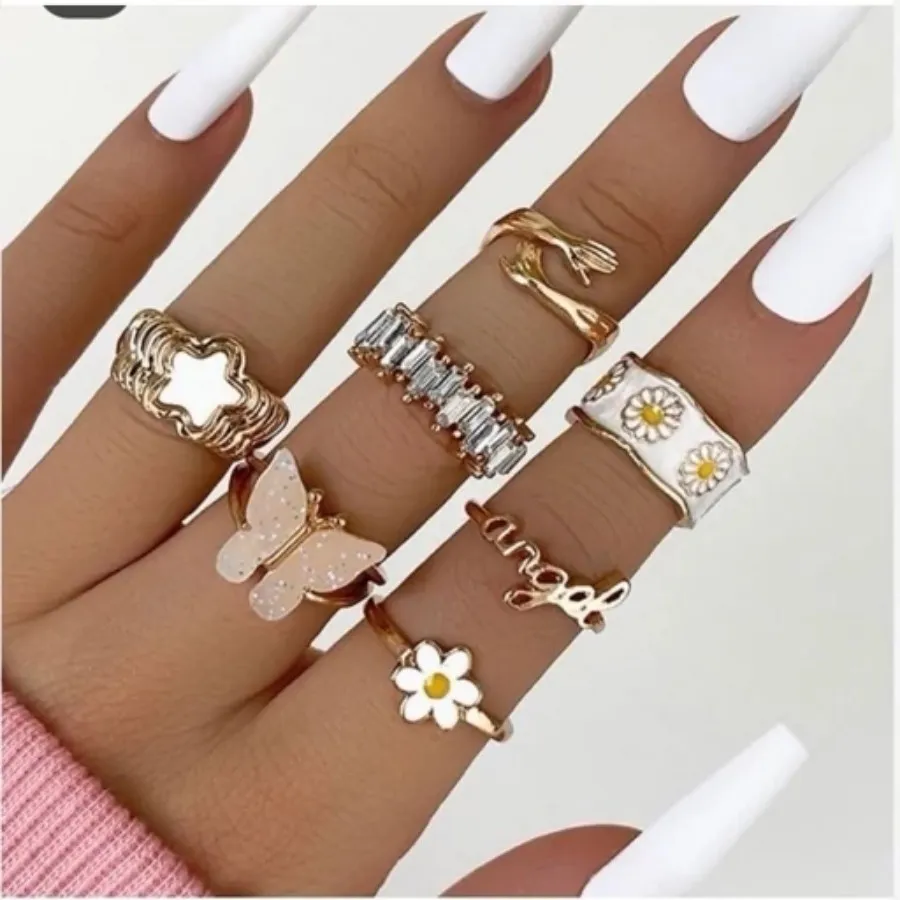 انگشتر بابونه ست 7تایی