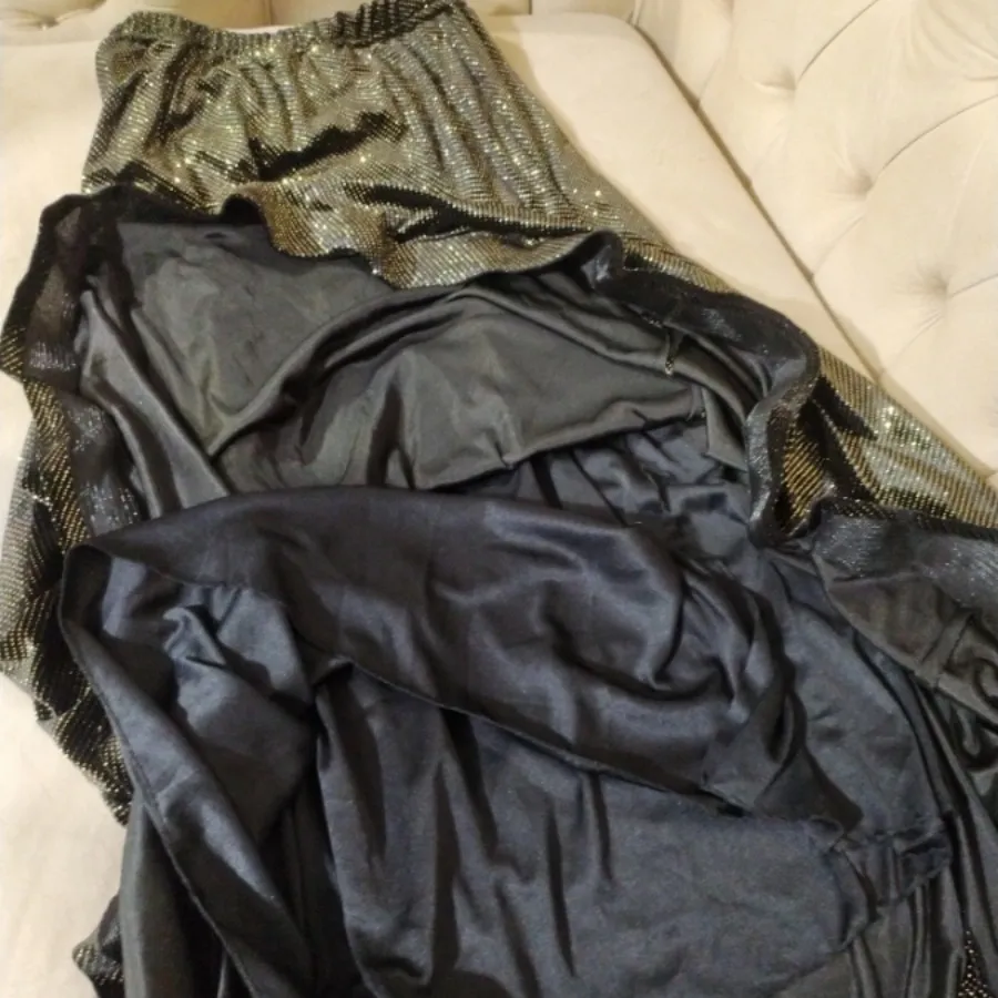 دامن مخمل مجلسی طلایی فری