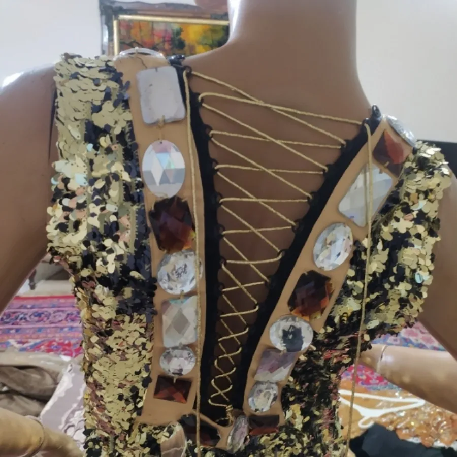 پیراهن مجلسی پولکی خارجی