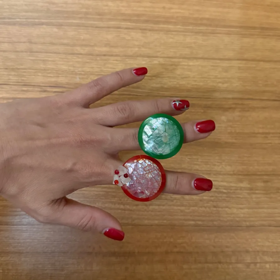 گوشواره و انگشتر صدفی