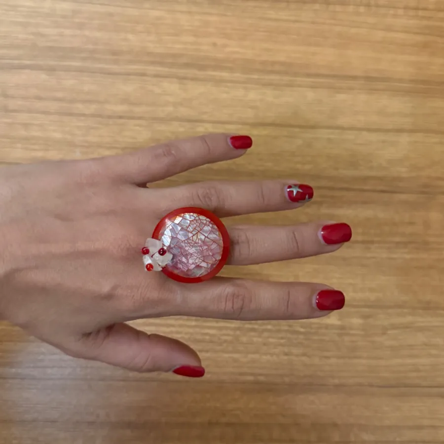 گوشواره و انگشتر صدفی