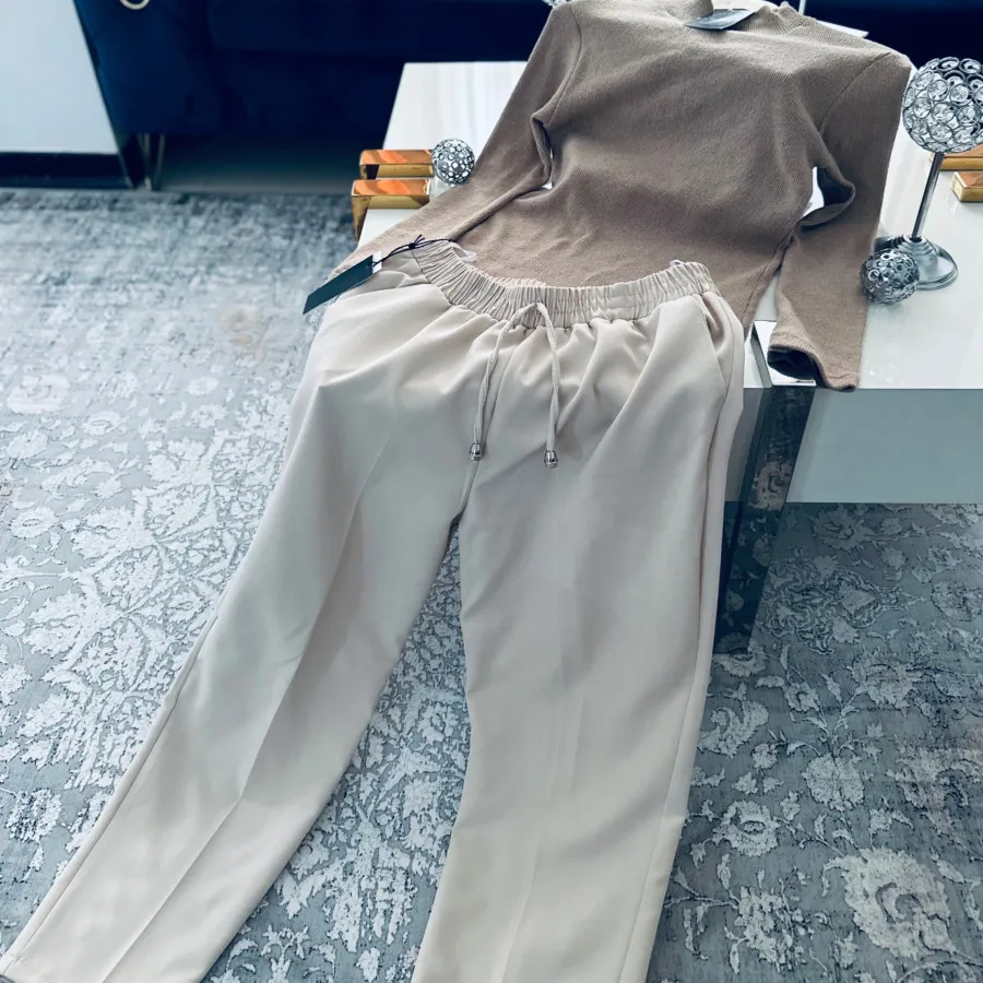 شلوار مام استایل پارچه ای