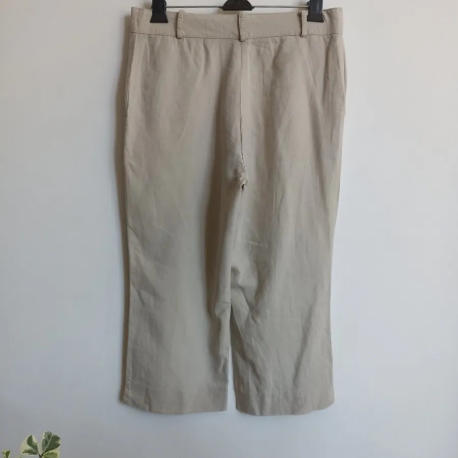 شلوار لینن کرم