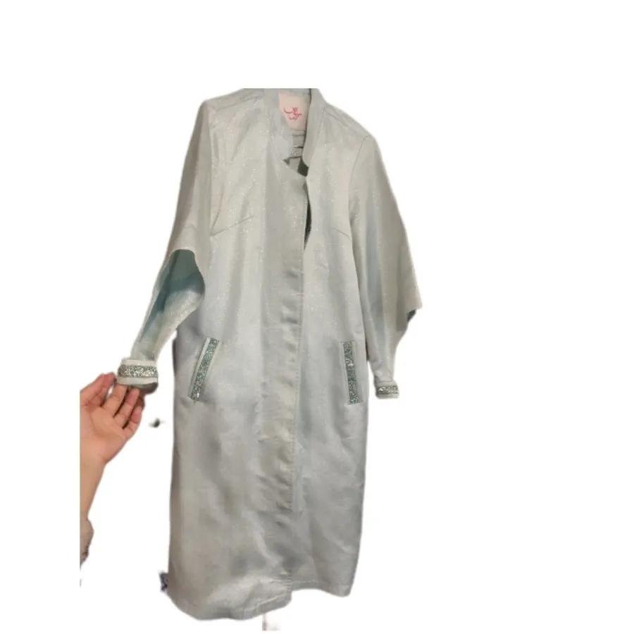 مانتو مزونی سبز آبی