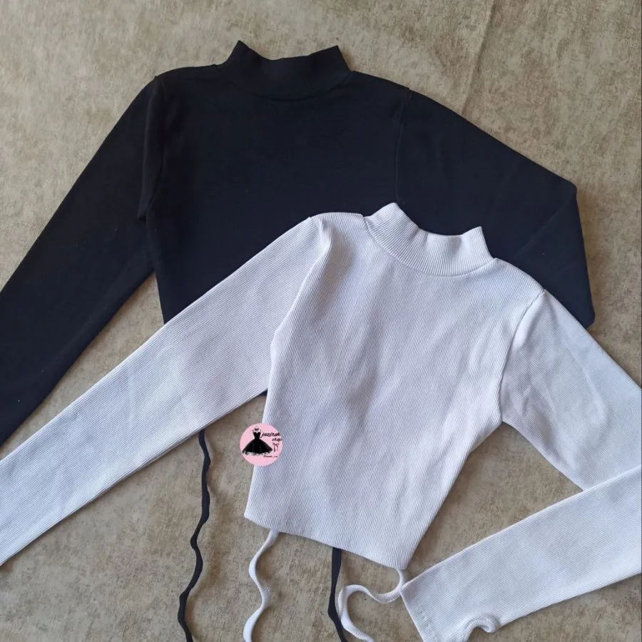 کراپ آستین بلند بند کمری