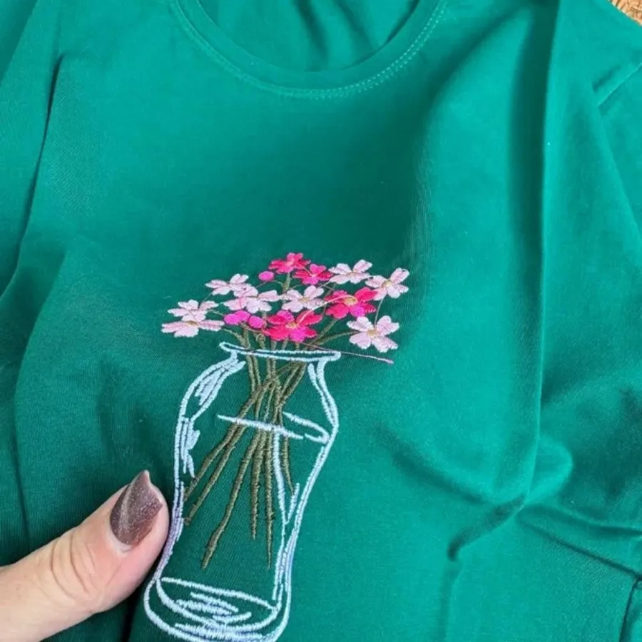 تیشرت گلدوزی نخ پنبه