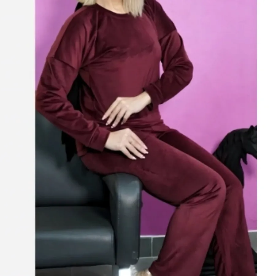 ست بلوزوشلوار مخمل روباهی