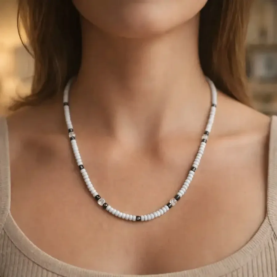 گردنبند منجوق و مهره شیشه