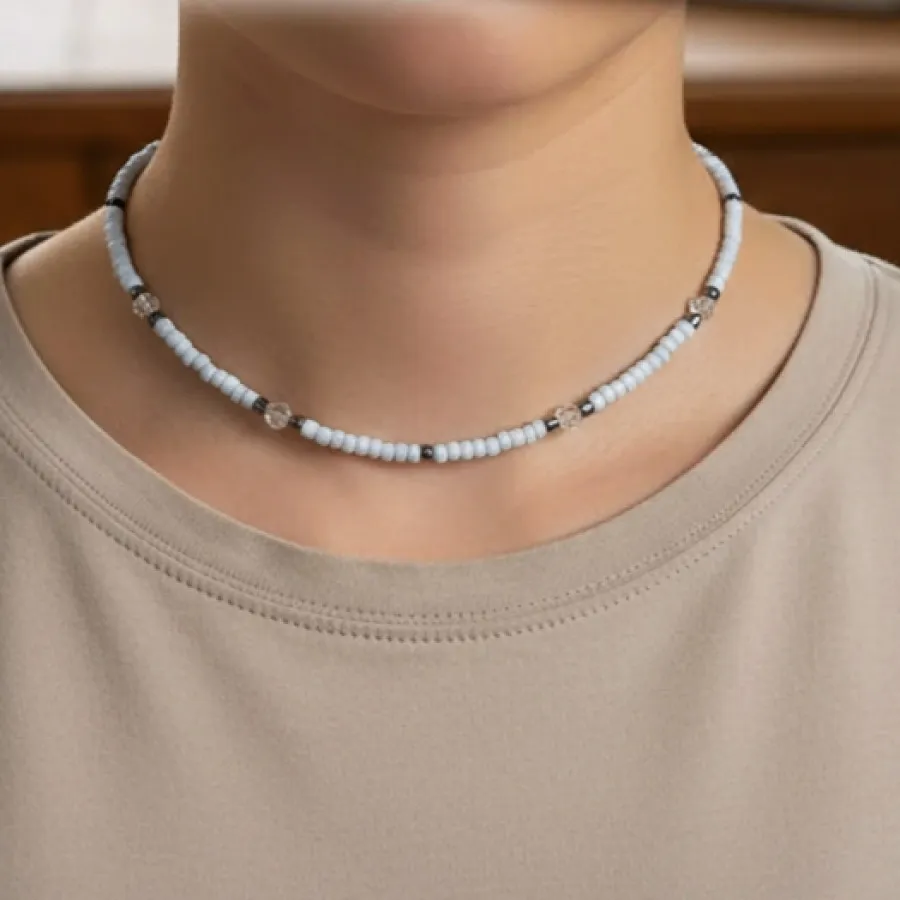 گردنبند منجوق و مهره شیشه