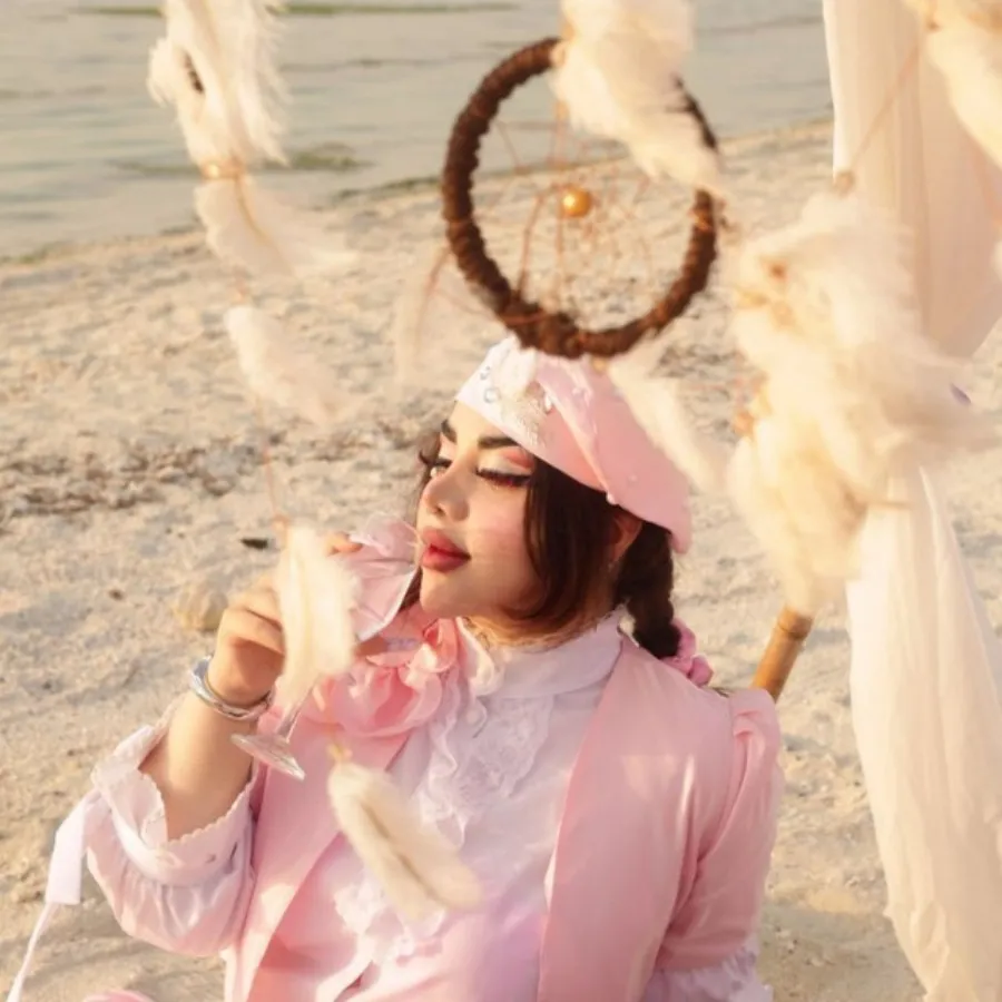 ست لباس مجلسی ساتن صورتی