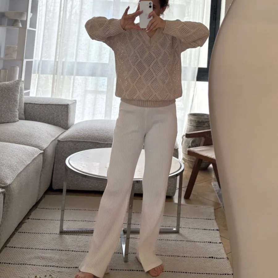 ست بافت وشلوار اسپرت