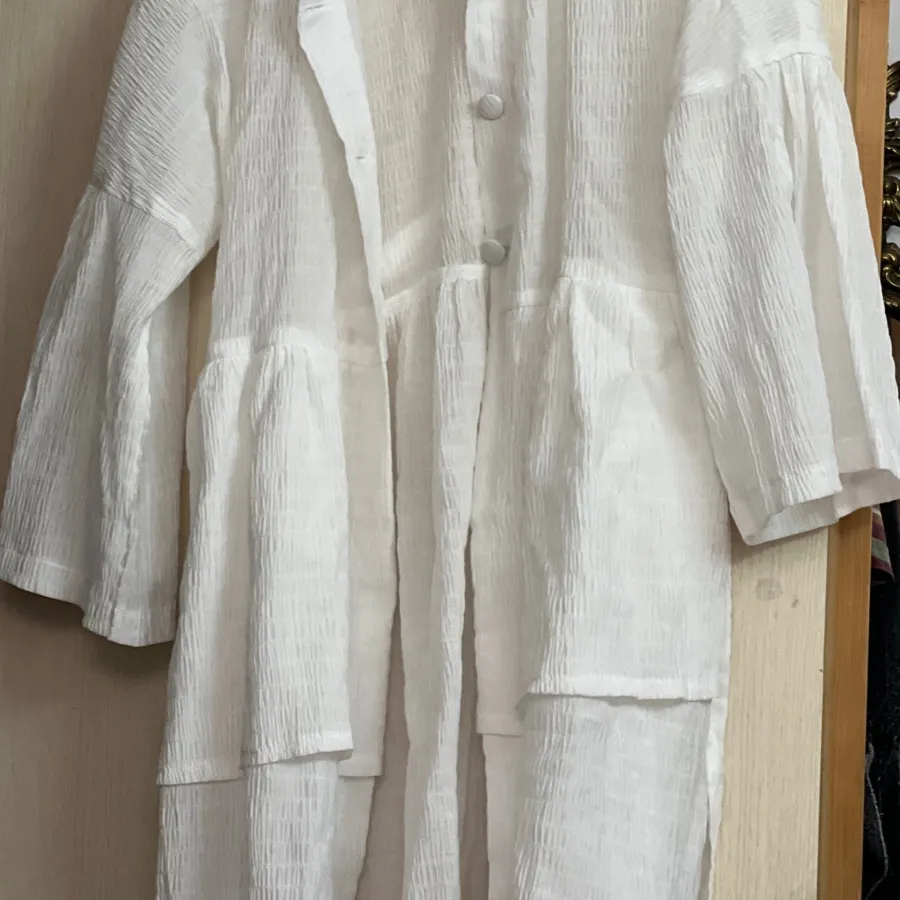 مانتو سفید مزون دوز