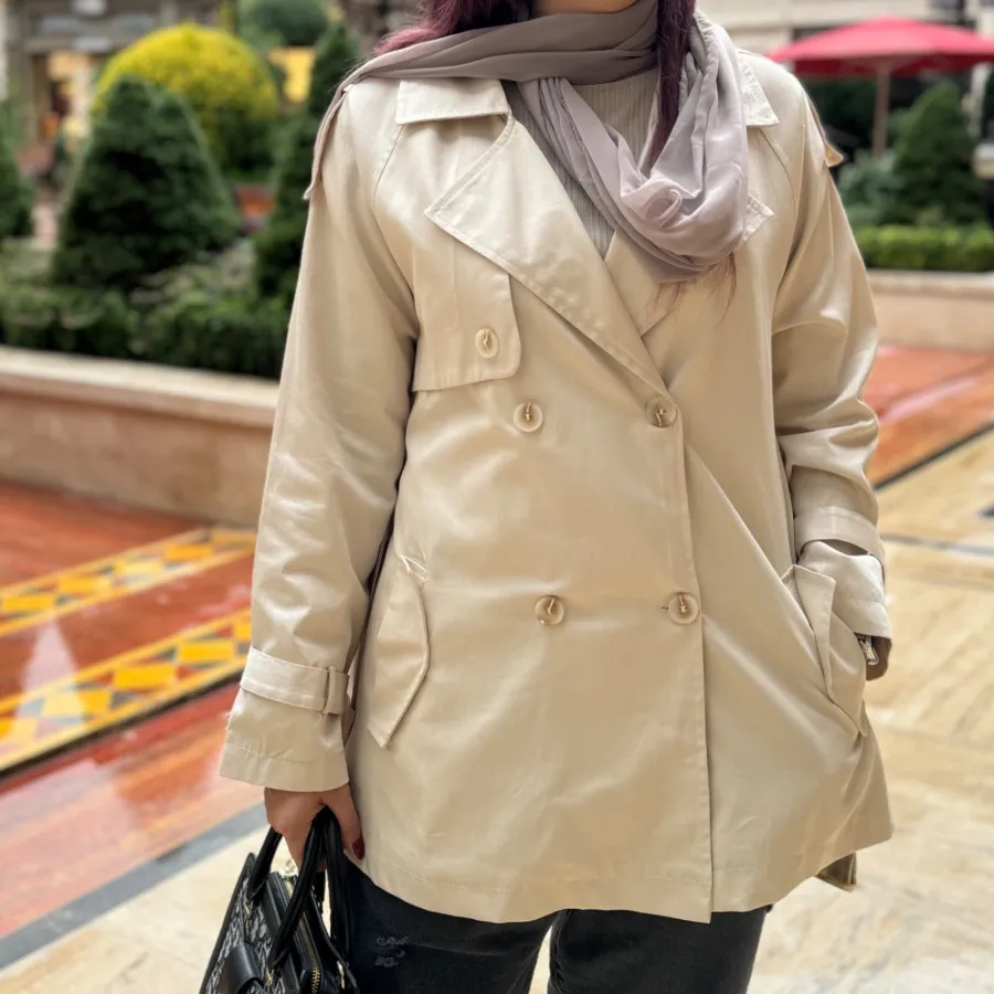 بارانی کوتاه چهاردکمه