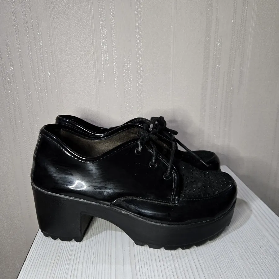 کفش کالج لوفر مشکی نگینی