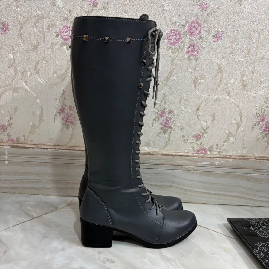 بوت بلند طوسی بندی