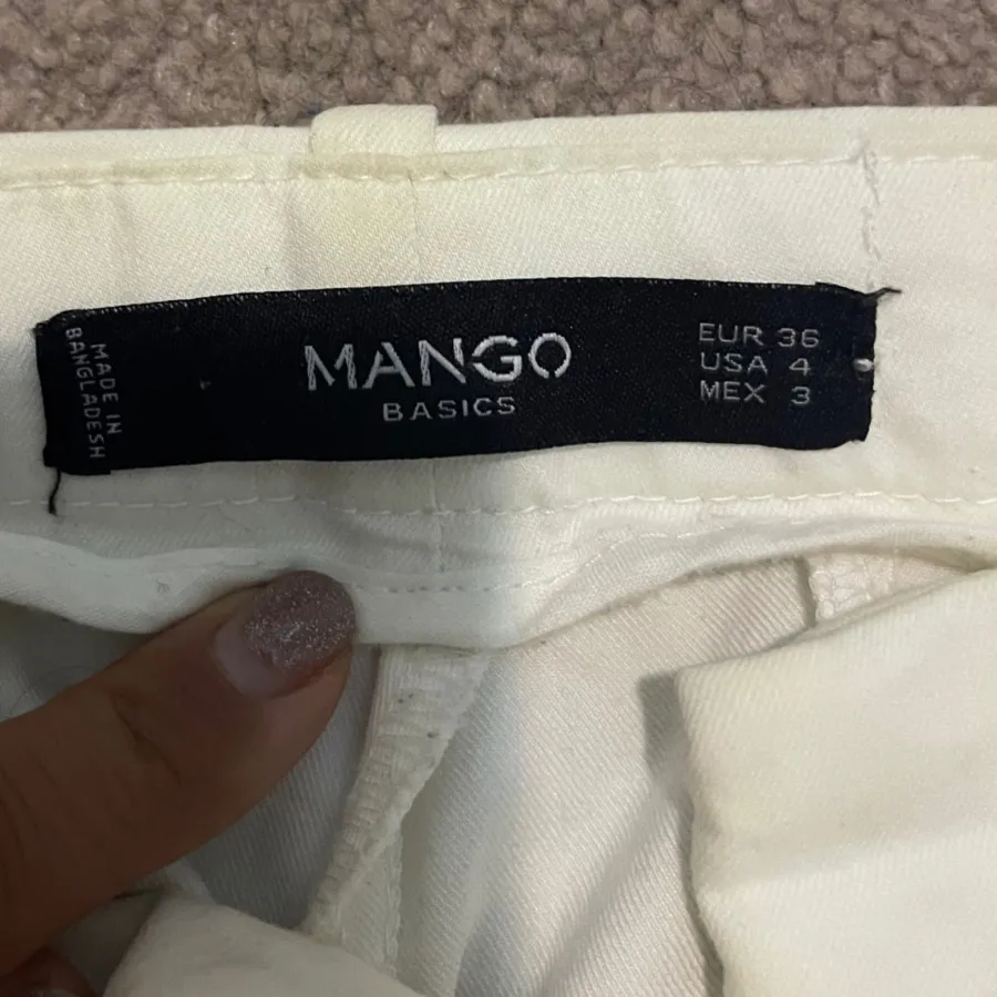 شلوار کتان سفید منگو