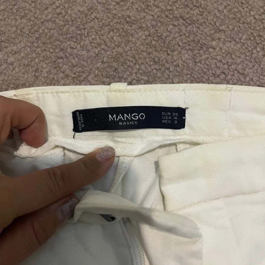 شلوار کتان سفید منگو