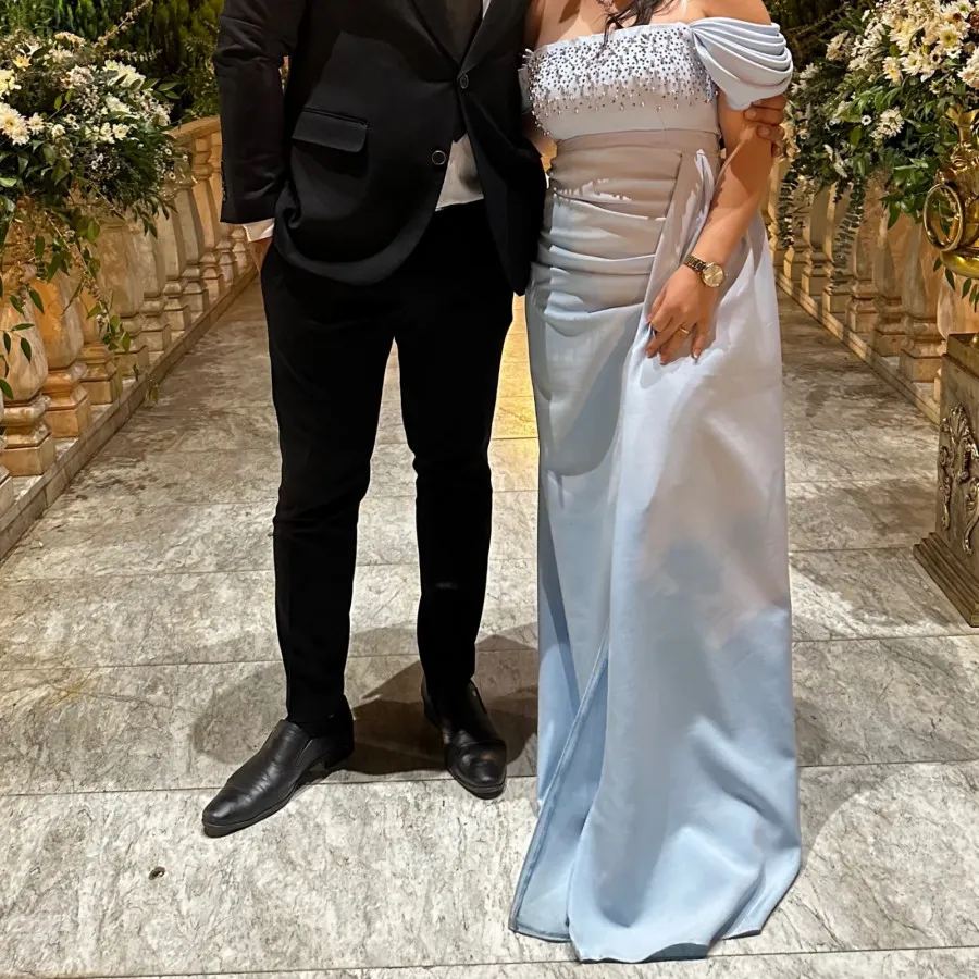 لباس مجلسی آبی آسمانی