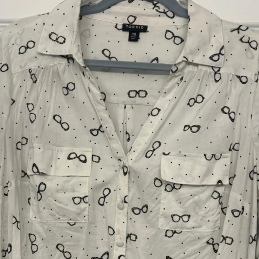 شومیز نخی سفید عینک Torid