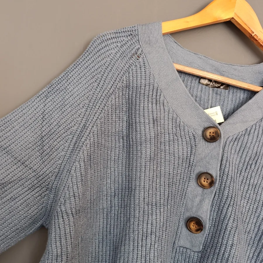 پلیور بافت آبی برند اروپا