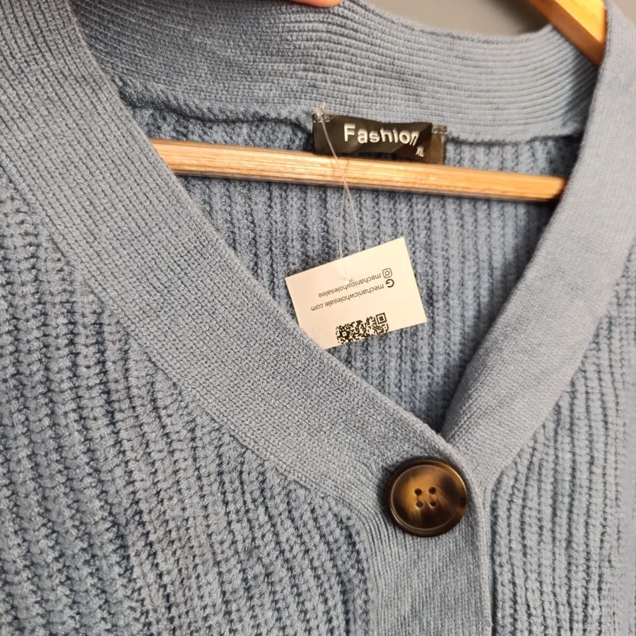 پلیور بافت آبی Fashion