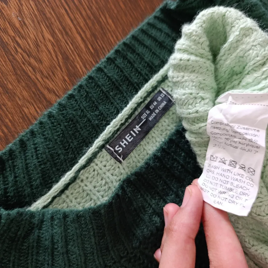 پلیور بافت سبز برند Shein