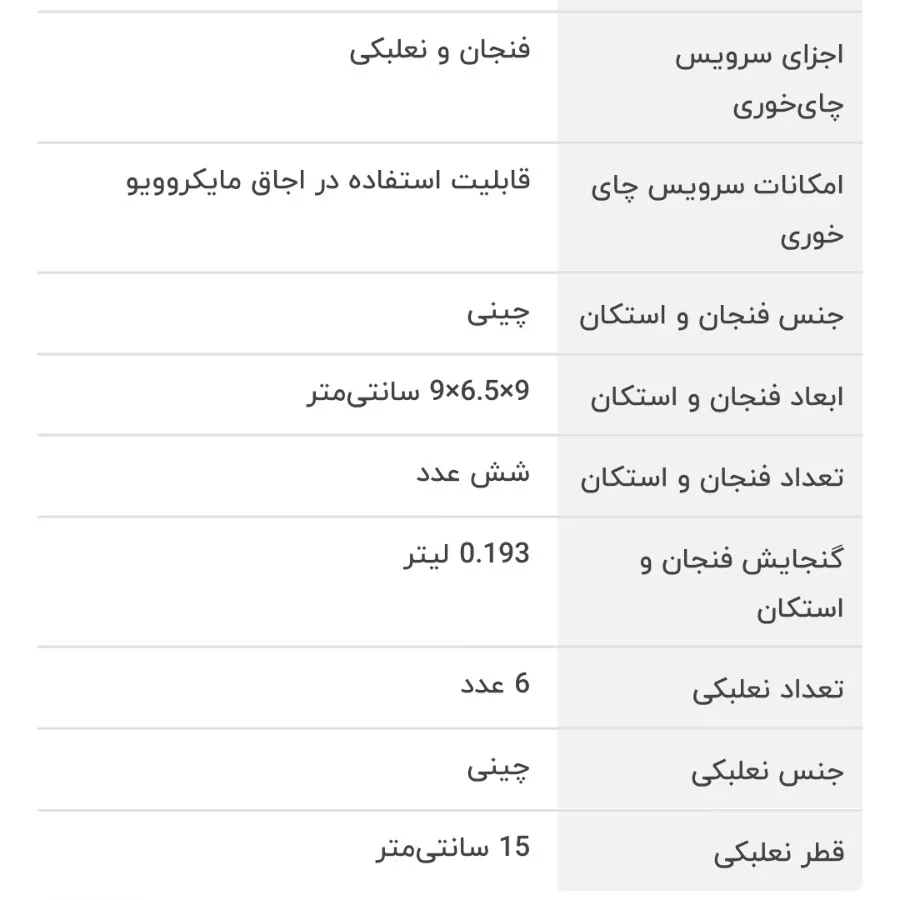 ست فنجان و نعلبکی چینی
