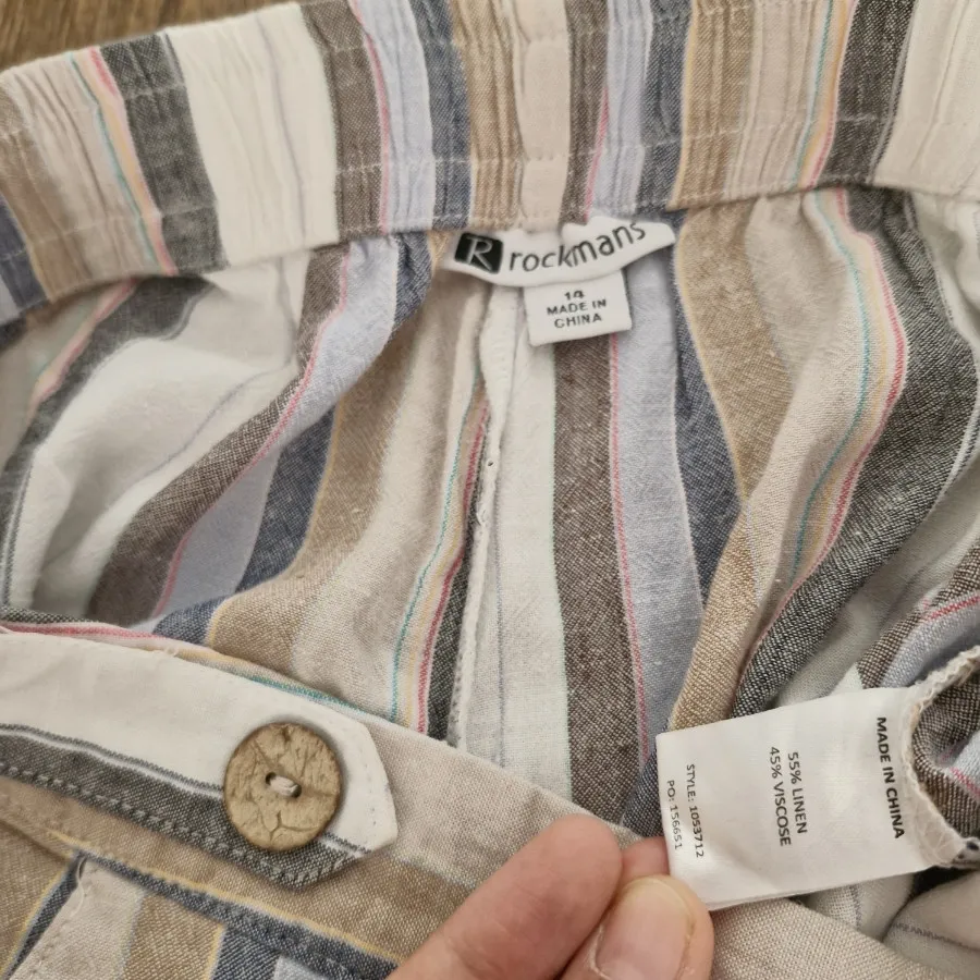 شلوار لینن راه راه Rockma